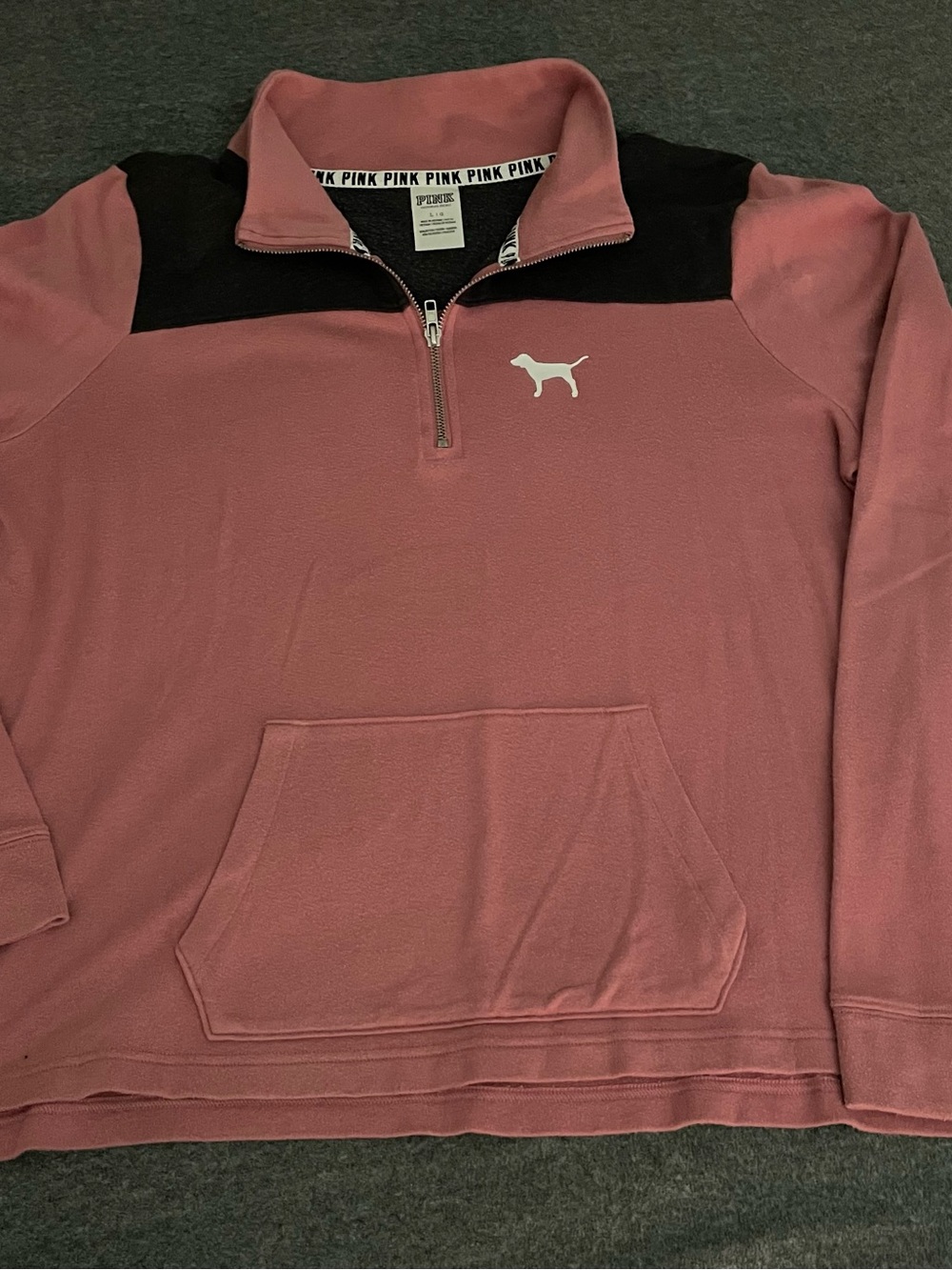 PINK 1/4 zip sweatshirt - Lg